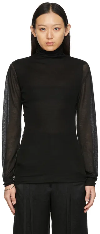 Ann Demeulemeester Black Tess Knitted Turtleneck