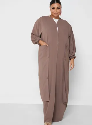 Button & Pocket Detail Abaya