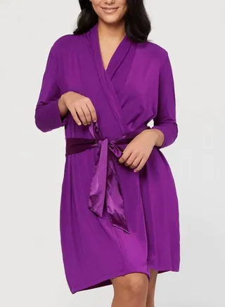 IconicRobe With Silk Tie in Dahlia Purple