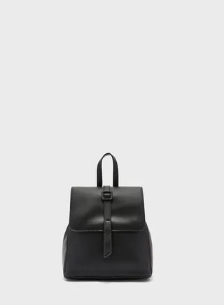 Pu Buckle Detail Backpack