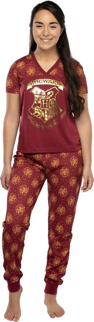 Harry Potter Short Sleeve Hogwarts Jogger PJ Set - Jrs Red
