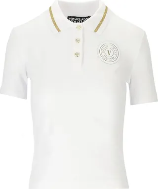 Versace Jeans Couture V-emblem White Polo Shirt