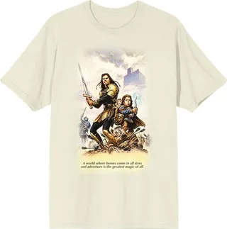 Willow Character Illustration Crew Neck Short Sleeve Antique White Men’s T-shirt -XL