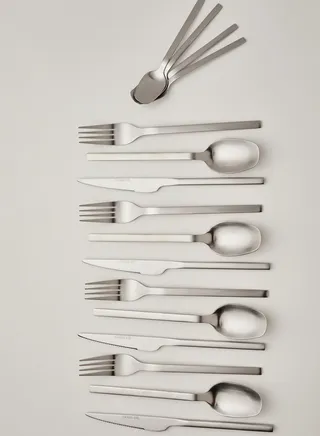 Avie Silver Matte Finish 16 Piece Cutlery Set