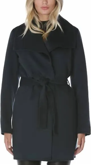 Wool Ella Wrap Coat Jacket Outerwear in Teal