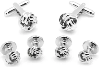 Men's Knot Cufflink and Stud Set