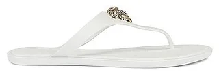 VERSACE Medusa Thong Sandals in White
