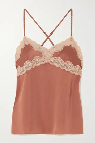 Love Stories - Pandora Lace-trimmed Satin Camisole - Pink