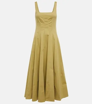 Wells pleated midi dress