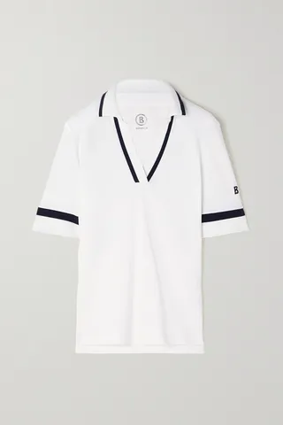 Bogner - Elonie Striped Cotton-blend Piqué Golf Polo Shirt - White