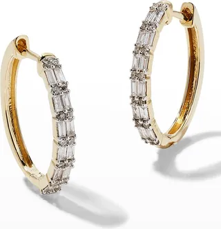 Diamond Code Huggie Earrings