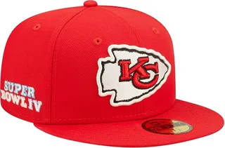 Men's New Era Red Kansas City Chiefs Super Bowl Iv Pop Sweat 59FIFTY Fitted Hat
