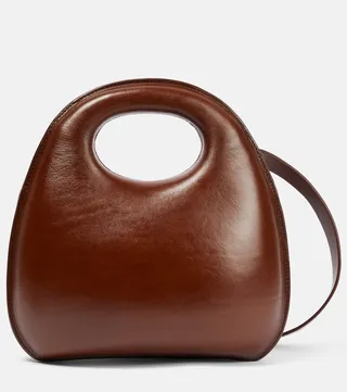 Egg leather shoulder bag