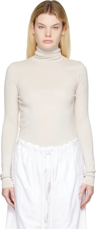 LEMAIRE Off-White Merino Wool Turtleneck