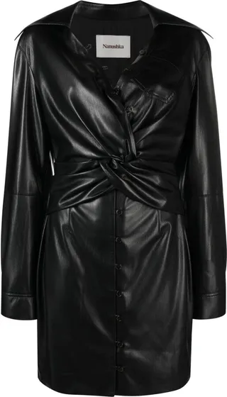Marto faux-leather minidress