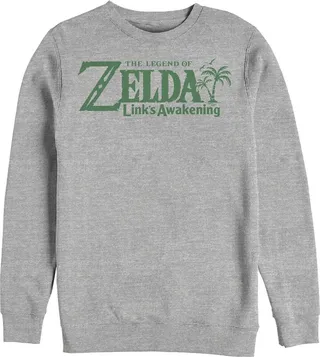 Men's Nintendo Legend of Zelda Link's Awakening Palm Logo Sweatshirt - Athletic Heather - Small