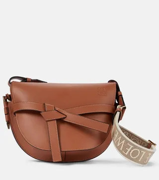 Gate Small leather and jacquard shoulder bag
