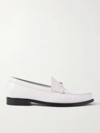 Triomphe Logo-Embellished Polished-Leather Loafers