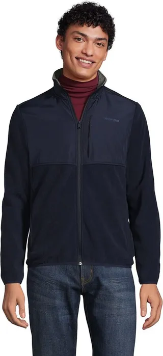 Lands' End Men's Fleece Full Zip Jacket - Large - Radiant Navy