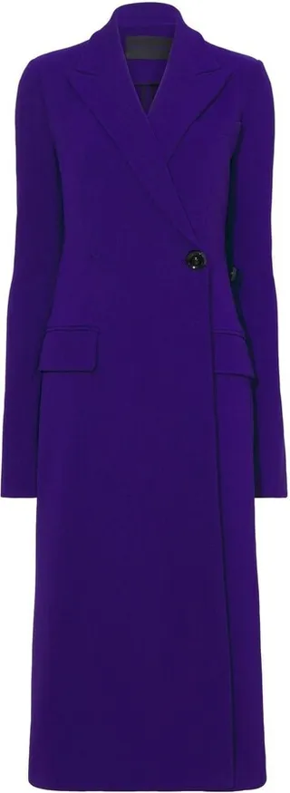 Stretch Crepe Wool Coat