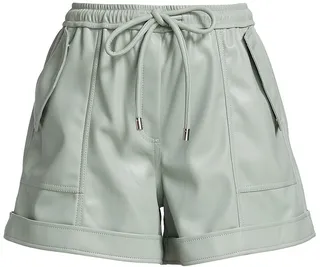 Doah Faux Leather Drawstring Shorts