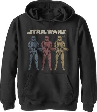 Boy's Star Wars: The Rise of Skywalker Stormtrooper Trio Pull Over Hoodie - Black - Large