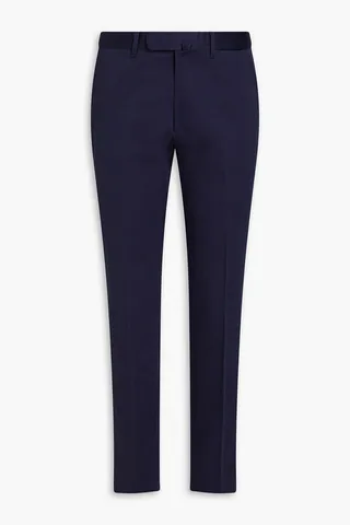 Slim-fit cotton-gabardine pants