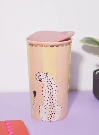 Yvonne Ellen Travel Mug - Cheetah
