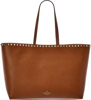 Valentino Rockstud Large Grainy Leather Shopper Tote