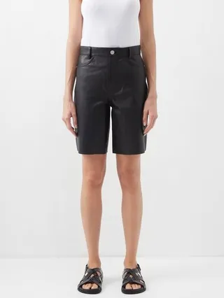 High-rise Leather Shorts