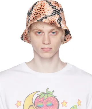 Endless Joy Beige Snake Print Bucket Hat