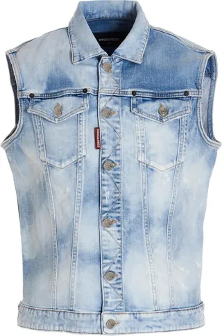 Dsquared2 Sleeveless Buttoned Denim Vest