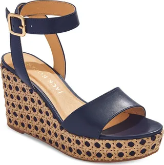 Jack Rogers Women's Merrain Caning Espadrille Wedge Sandals