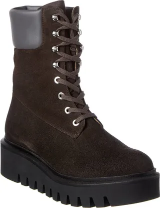 Stuart Weitzman Chalet Lug Suede Combat Boot