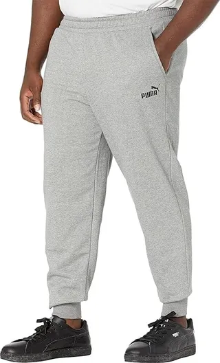 PUMA Big Tall Essentials Logo Sweatpants (Medium Gray Heather) Men's Clothing