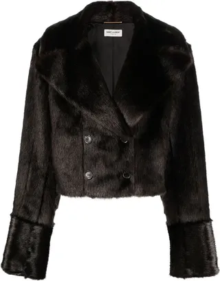 Double-Breasted Faux-Fur Jacket