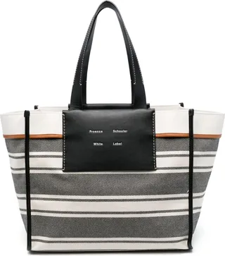 large Morris striped canvas tote bag