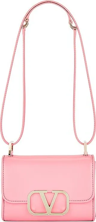 Valentino Garavani Small V Logo Type Shoulder Bag in Pink