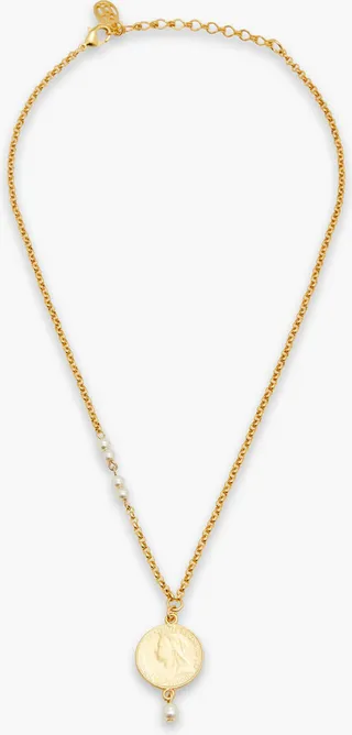 Gold-tone faux-pearl necklace