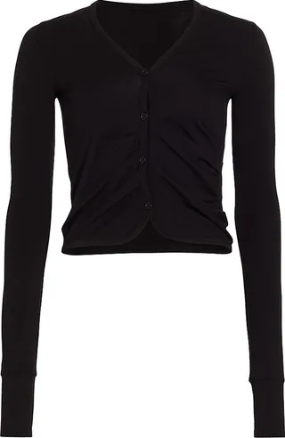 Ruched V-Neck Cardigan