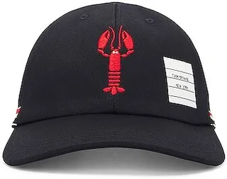 Thom Browne Lobster Icon 6-Panel Baseball Cap in Navy