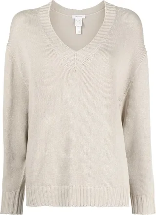 V-neck knitted jumper