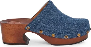 Aurna Denim Studded Clogs