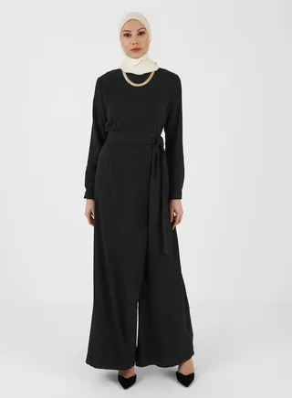 Wide Leg Belted Jumpsuit