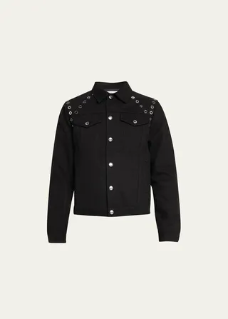 Men's Metal Eyelet Denim Jacket