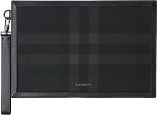 Burberry Charcoal Check Zip Pouch