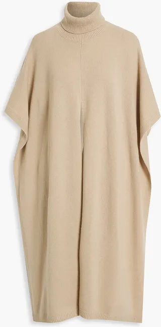 Cashmere turtleneck poncho