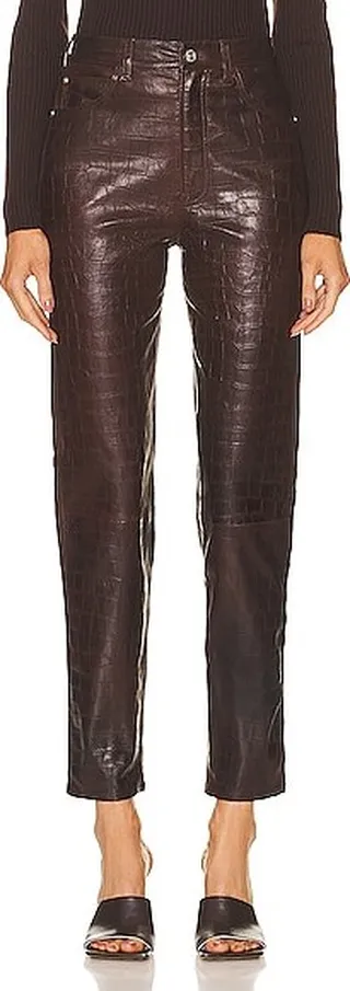 FRAME High'n'Tight Leather Taper in Brown