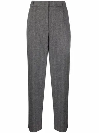 High-Waisted Straight Leg Trousers