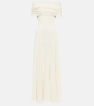 Bridgit ruched crepe jersey maxi dress